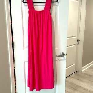 strapless open back dress Appliqué Tulle Dress-Chalk Pink Flower main image 0